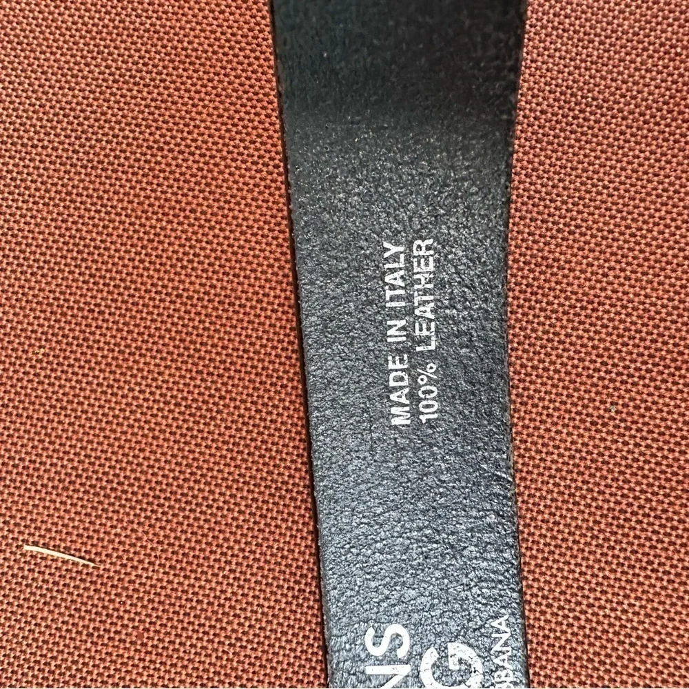 Dolce & Gabbana Black Leather Belt Kids 19-23 waist 50-60CM LOGO Designer 3053 Y